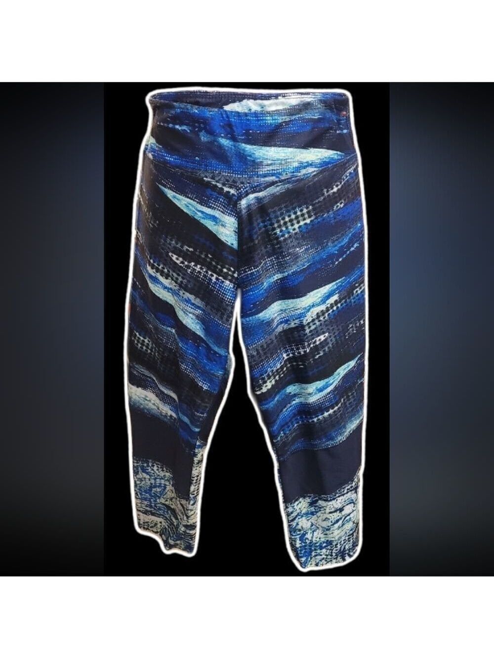 Marika Vibrant Blue Abstract Capris Sz Small